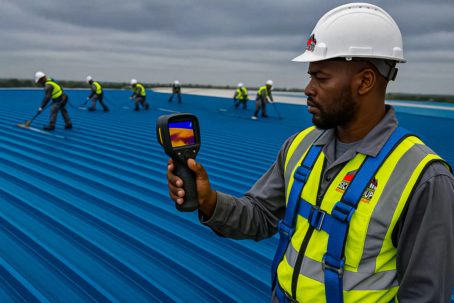 Waterproofing and leak detection on a Gauteng commercial roof by Sicon Group