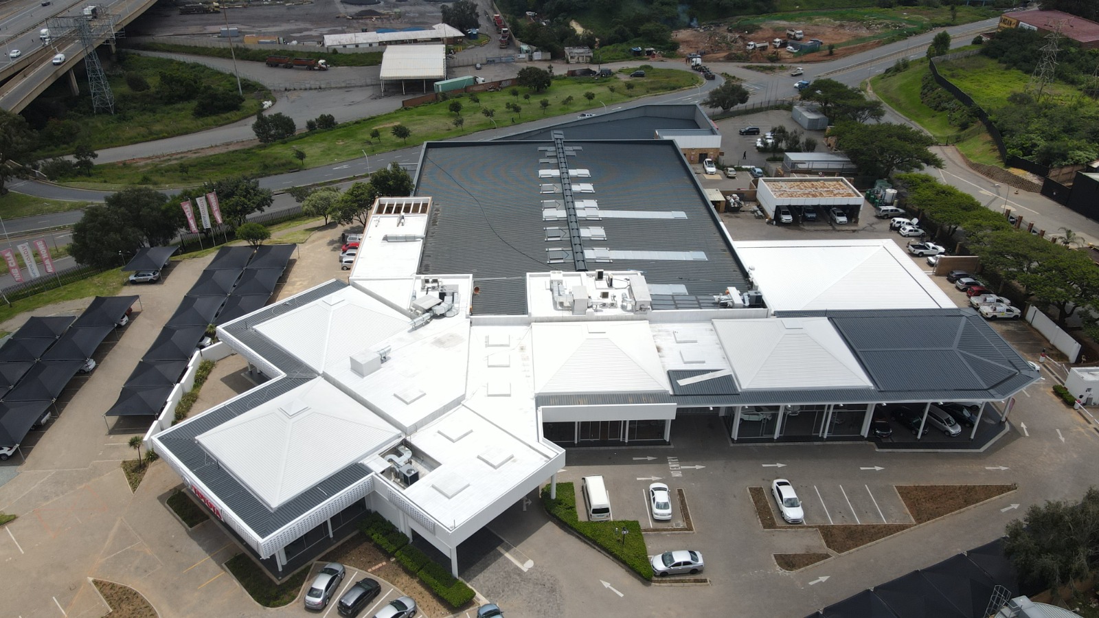 Roof inspection and leak detection diagnostic on a commercial property